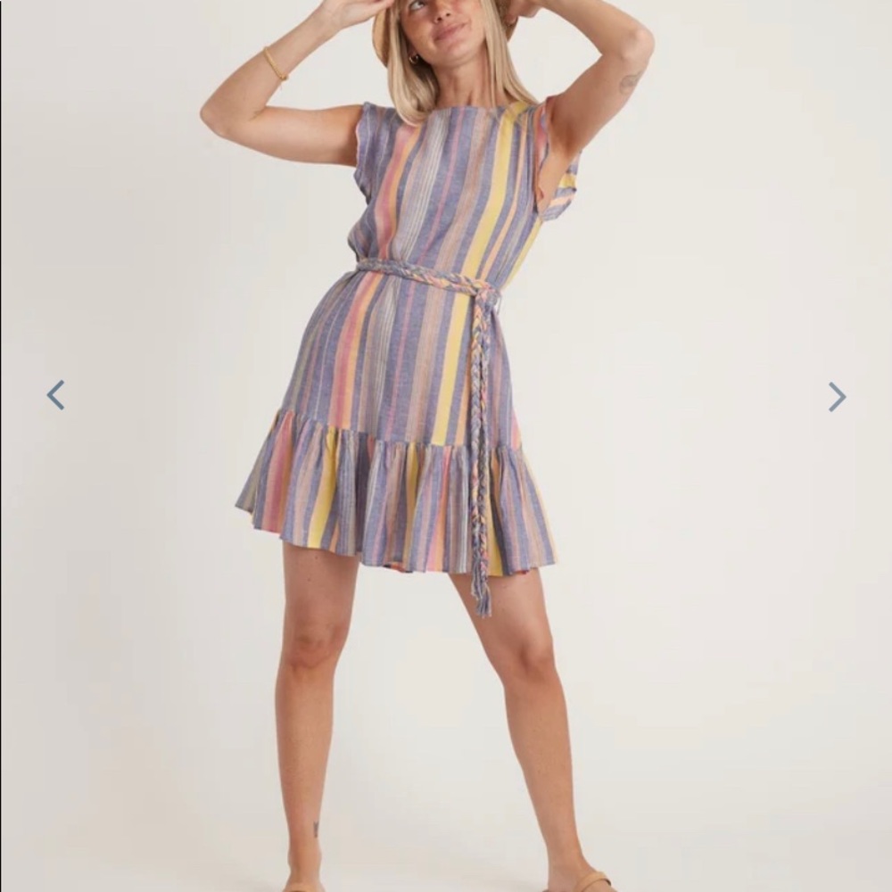 Marine Layer Laney Mini Dress in Blue Variegated Stripe